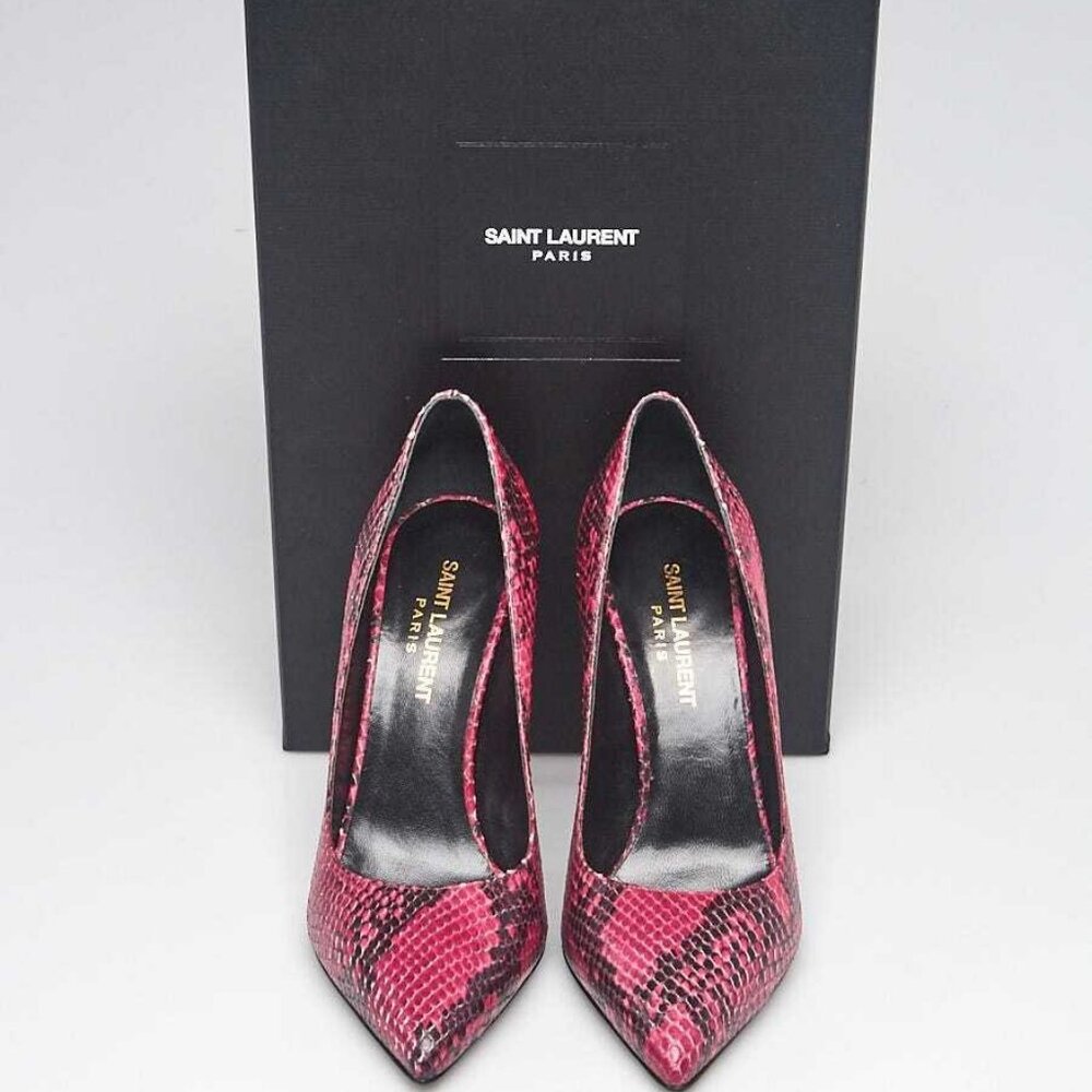 Yves Saint Laurent Purple/Black Python Paris Pump… - image 5
